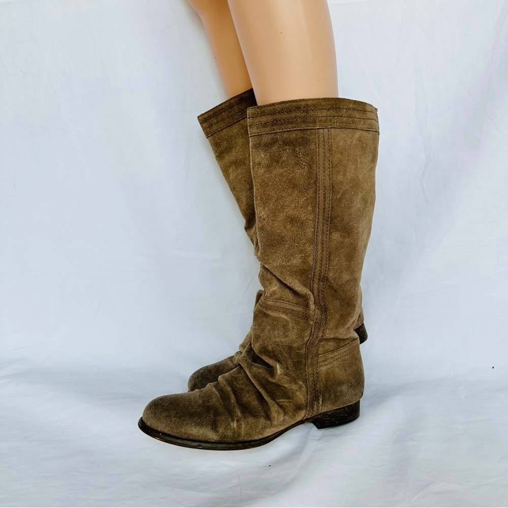 Bullboxer taupe brown suede tall boots size Eur 40, US 10